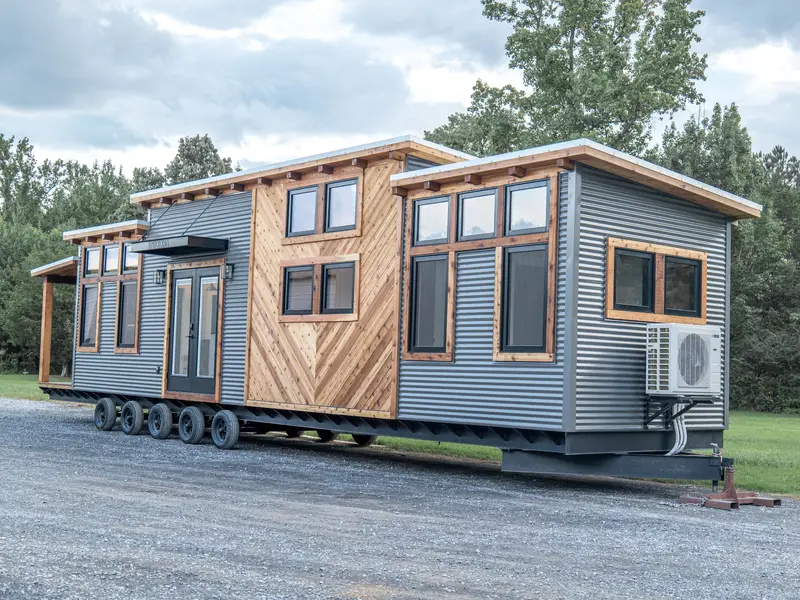 Timbercraft Big Sky model is a modern rustic and luxurious tiny home park model! — 1 bedroom Tiny House — 399 sqft for sale in Guntersville, Alabama