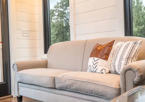 Timbercraft Big Sky model is a modern rustic and luxurious tiny home park model! image 5