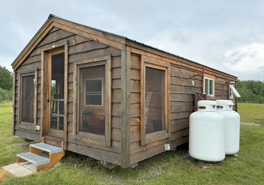 Turnkey Off-Grid Cabin (Windham, VT) — Transportable, Fully Furnished, w/solar, propane, compost toilet, electrical, plumbing, satellite internet image 1