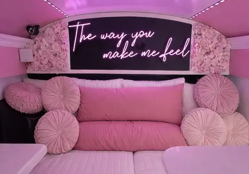 Pretty in Pink Skoolie For Sale Turnkey & Delivered! image 5