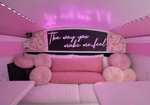 Pretty in Pink Skoolie For Sale Turnkey & Delivered! image 4