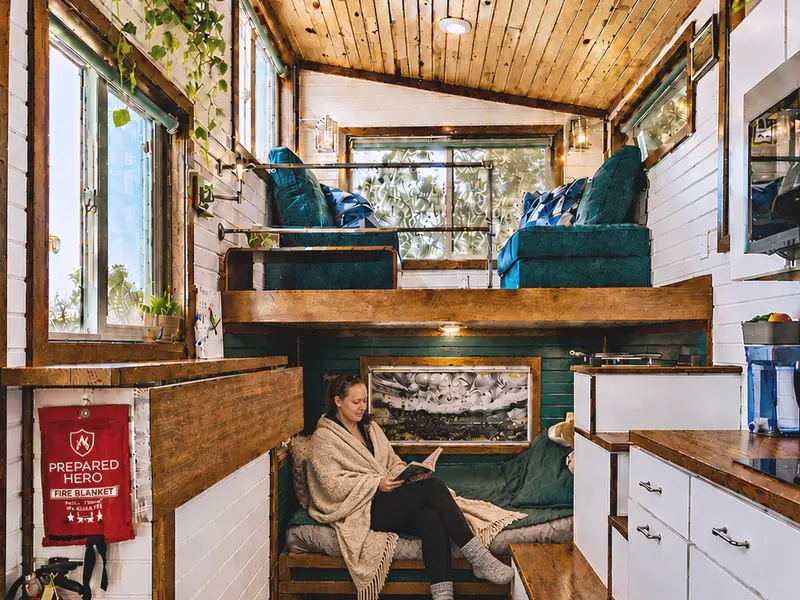 2021 Certified Tiny Home with Two Lofts, Main Floor Bed & Full Kitchen Setup photo 2