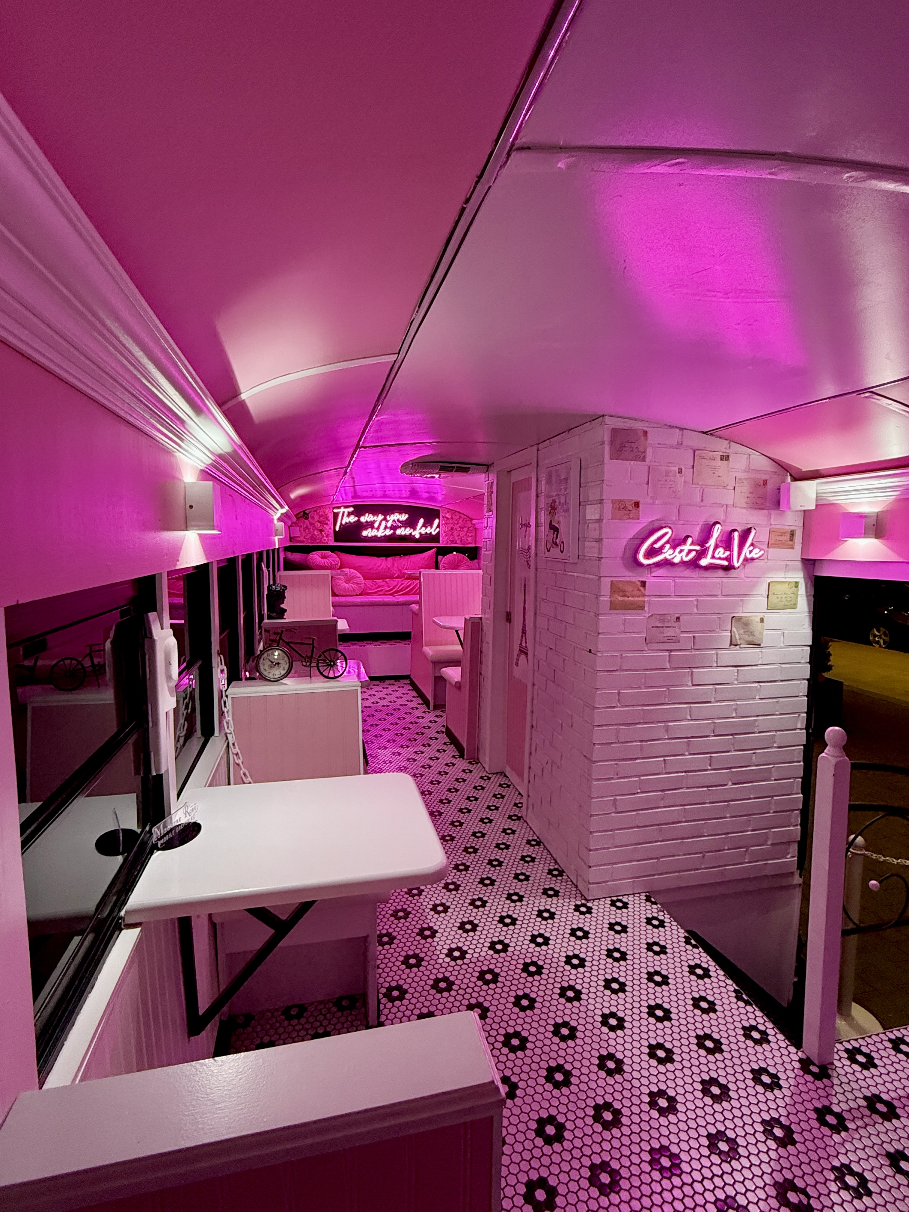All-Pink All-American Renovated Skoolie | 87K Miles Titled | Bathroom image 4